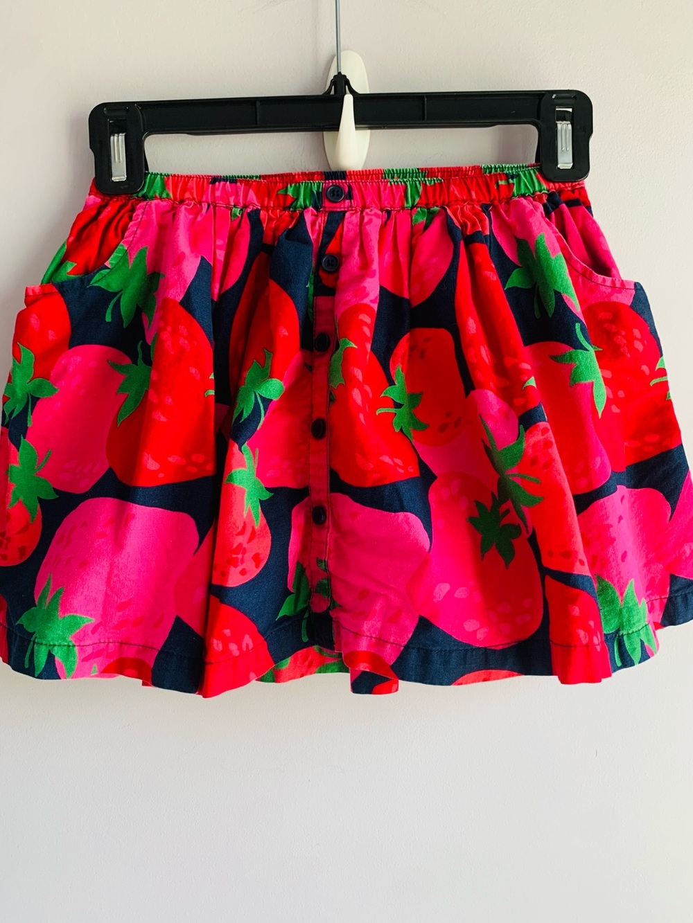 Crazy 8 Strawberry Skirt Cotton Pink Red Navy Colorful Cute Fun Girls EUC 5 6